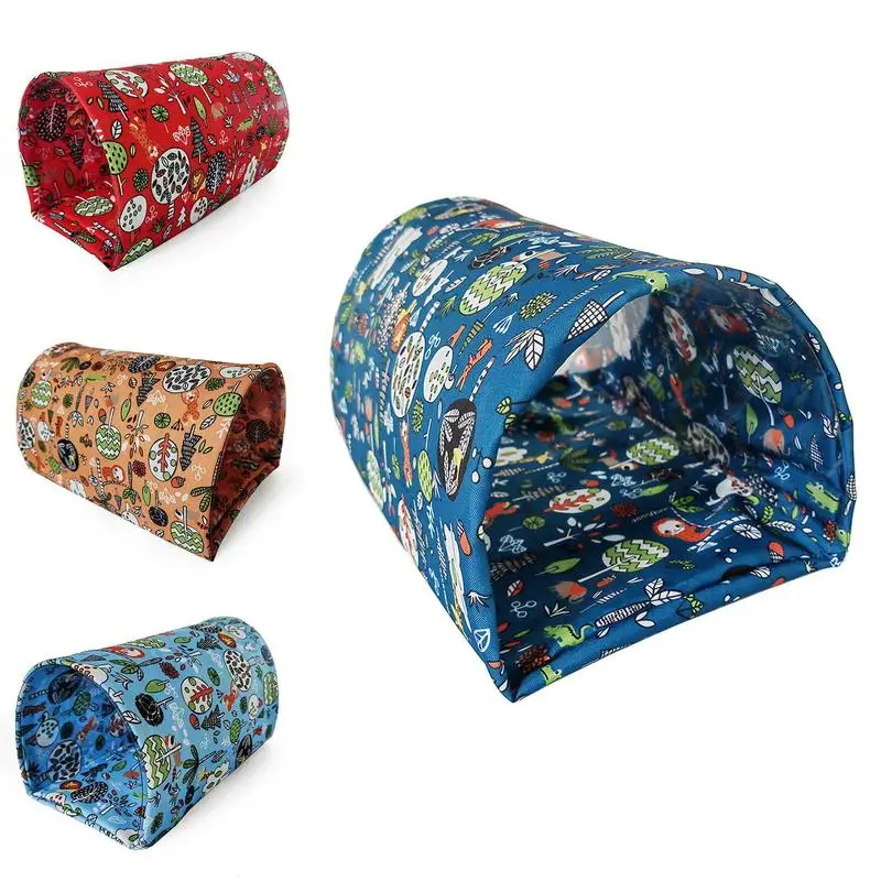 

Hamster Bed Guinea Pig Tunnel Shelter Tent Nest All-season Small Pet Hid-den Passage Foldable Hedgehog Shelter Pet Supplies