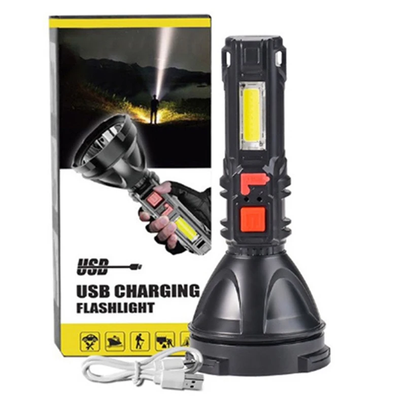 

Led Zaklamp 500 M Lange Afstand Zaklamp Met Ingebouwde Batterij Usb Zaklamp
