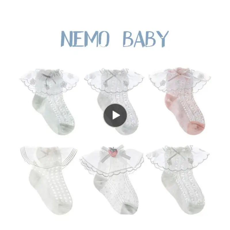 

New Girls' Socks Thin Baby Socks Summer Mesh Socks Children's Lace Socks 0-1 Year Old Princess Socks
