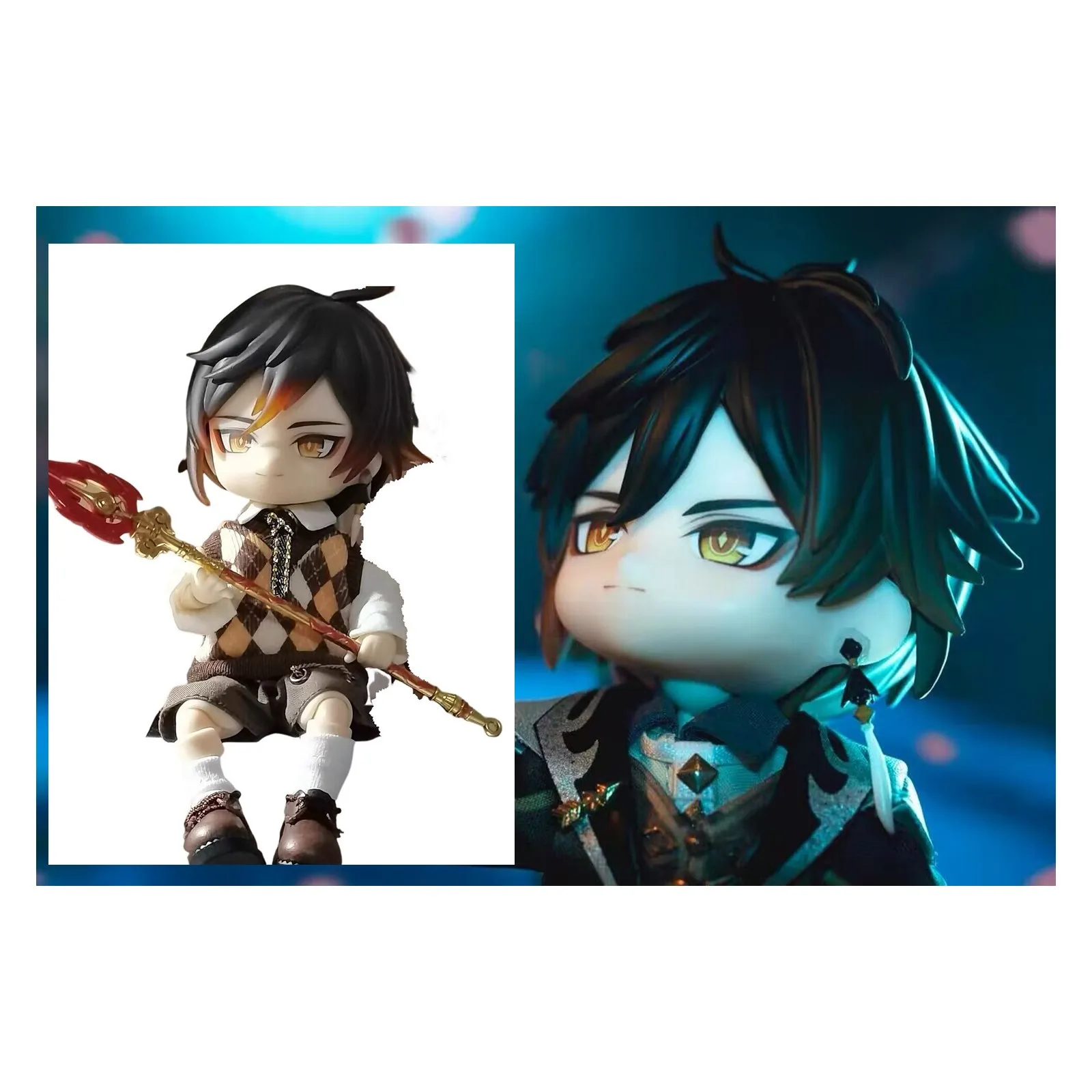 Genshin Impact Zhongli Ob11 водная наклейка для лица глиняная Мужская Лицевая панель ручной