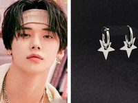 kpop txt cui ranjun same earrings star titanium steel ins cold wind ear buckle earrings new korea fashion gifts k pop t xt