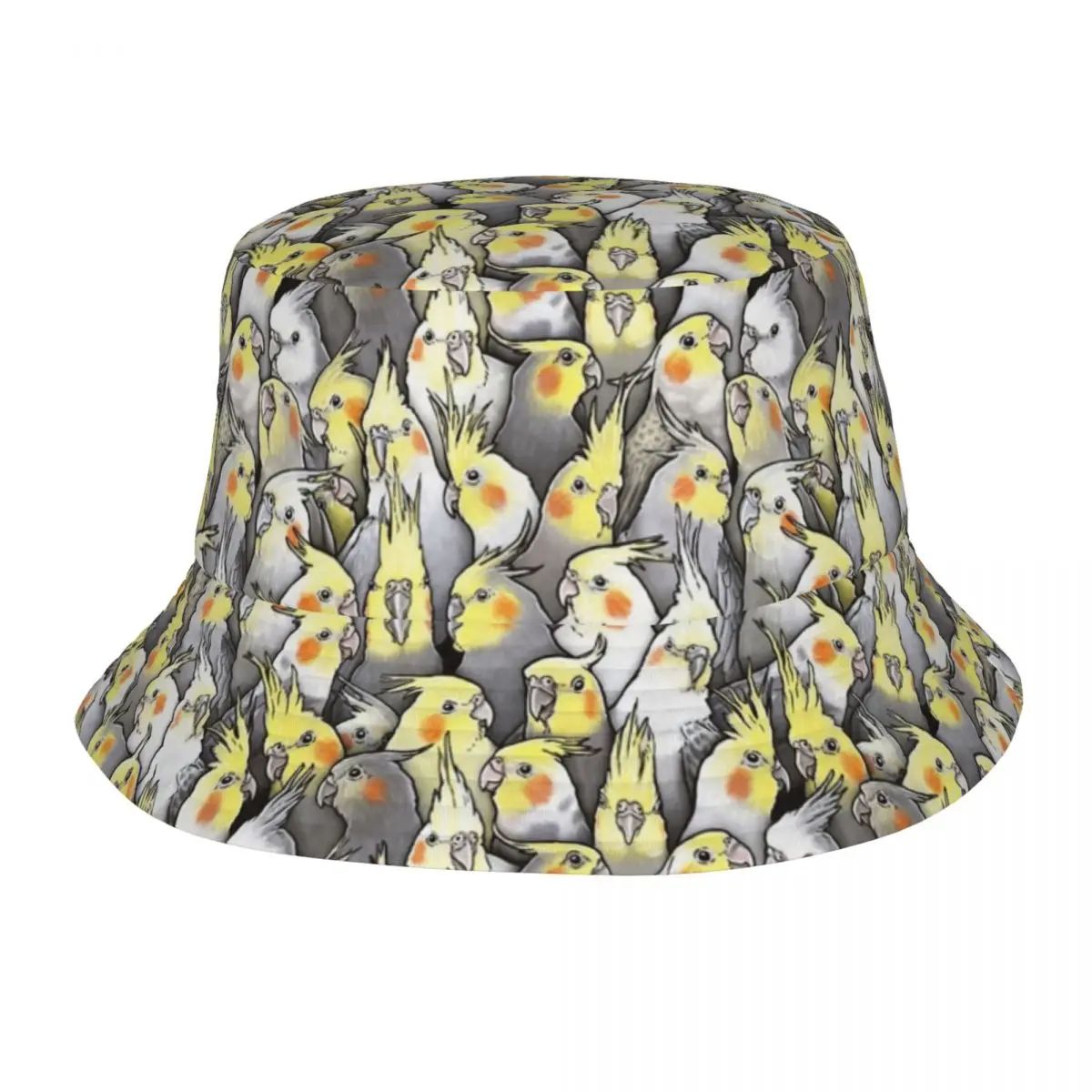 

Summer Beach Hatwear Cockatiel Animal Stuff Bob Hat Street Unisex Sun Hat Parrots Bird Panama Hat Fisherman Cap Outdoor Sports