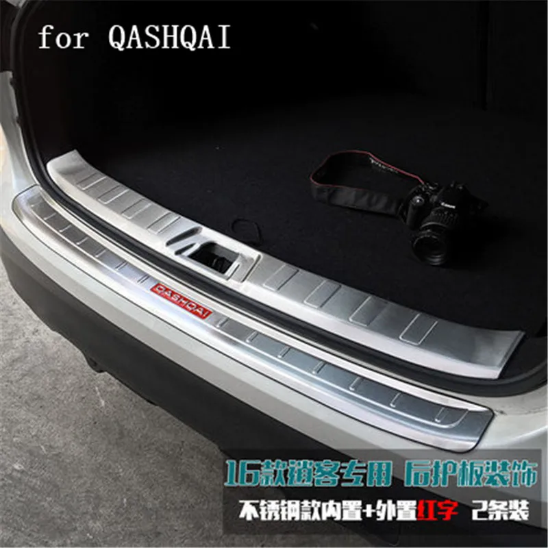 high quality Stainless Steel Rear Bumper Protector Sill Trunk Tread Plate Trim Car Styling For Nissan Qashqai J11 2016-2018