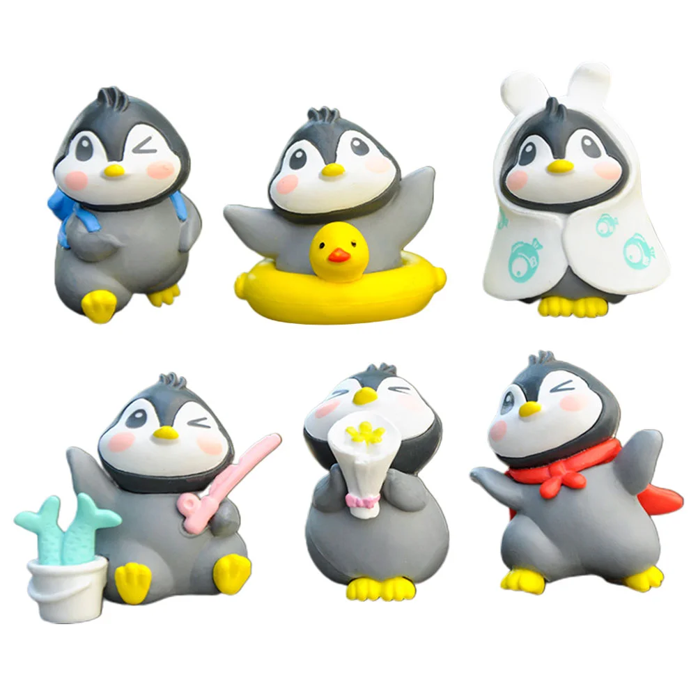

Penguin Figurines Miniature Decor Decoration Ornament Statue Figure Room Micro Mini Animal Figures Boy Landscape Cake Toys