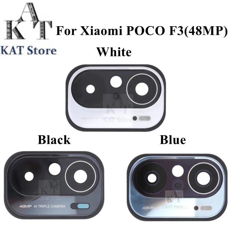 

Задняя камера KAT для Xiaomi POCO F3 48 МП, задняя крышка корпуса, стеклянная задняя линза, запасные части для смартфона
