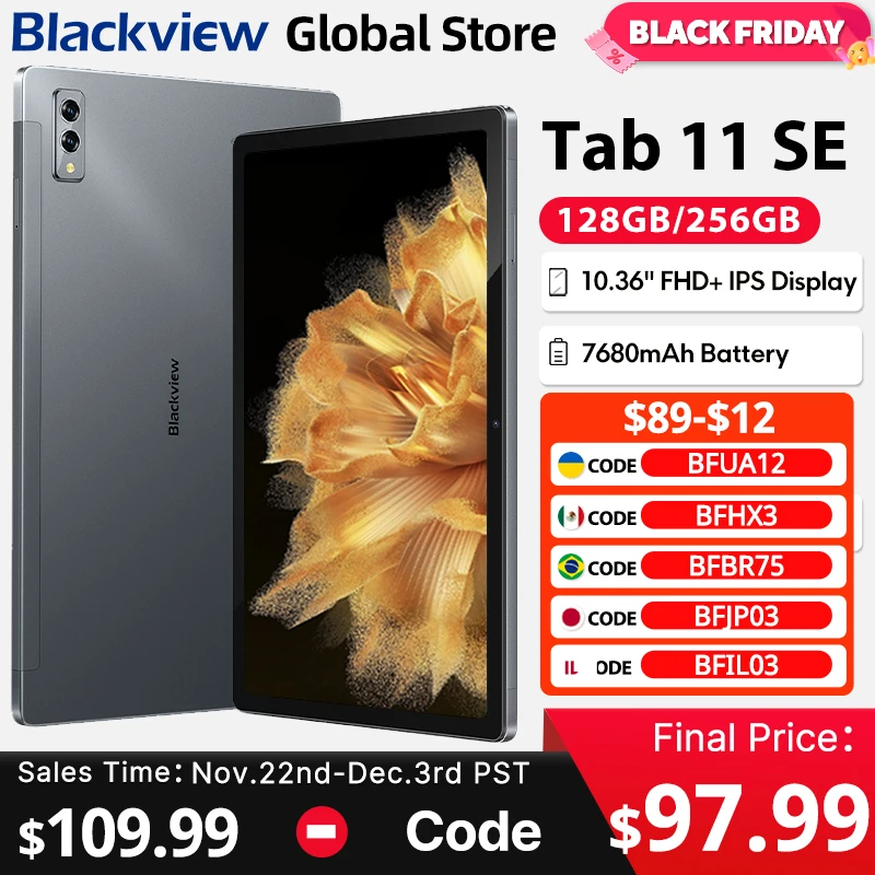 Blackview Tab 11 SE 10 36'' FHD дисплей Unisoc T606 Octa Core Dual 4G LET GPS 8 ГБ ОЗУ 128 ПЗУ Android 12 Планшеты