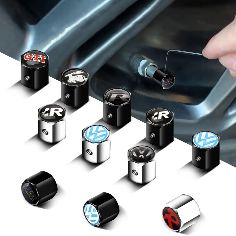 Противоугонные колпачки клапанов для автомобильных шин, металлические воздушные колпачки для VW Vento Lavida Sagitar Teramont Golf Passat Jetta Touareg Tiguan Polo