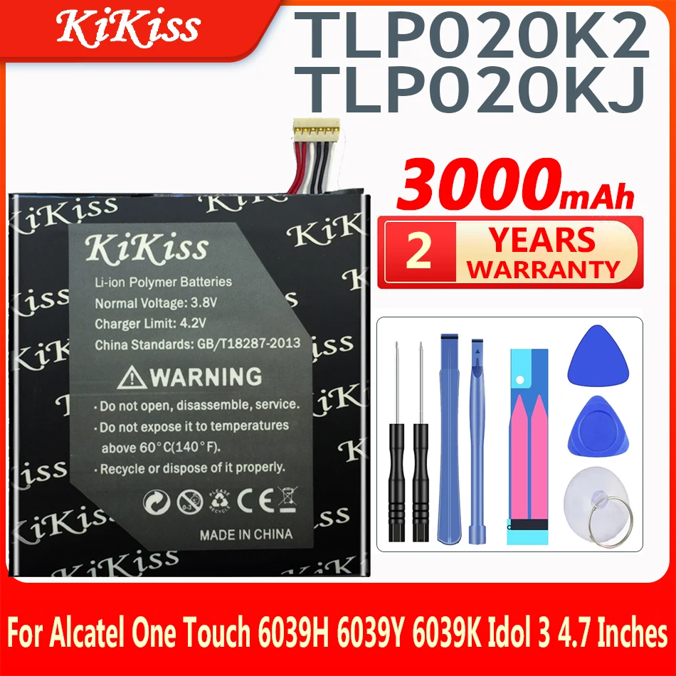 

Аккумуляторная батарея KiKiss TLP020K2 TLp020Kj 3000 мАч для Alcatel OneTouch One Touch 6039H 6039Y 6039K Idol 3 4,7 "батареи