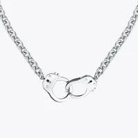 enfashion big handcuffs pendant necklaces for women stainless steel statement long necklace fashion jewelry wholesale 2020 p3085