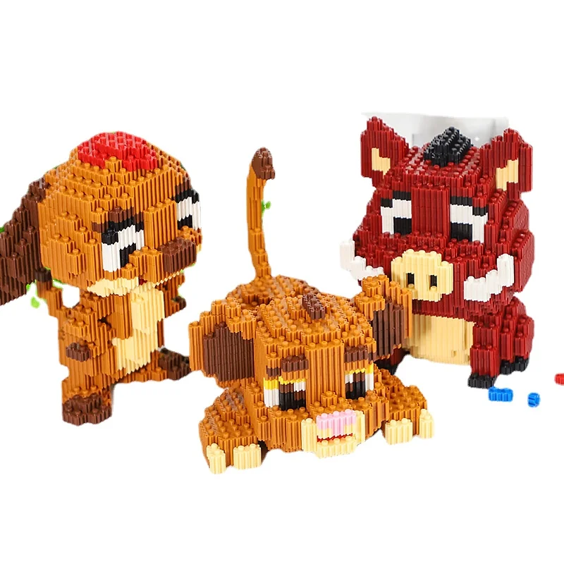 

Cartoon Magic Blocks Connection Pixel Bricks Anime Lion Pig Building Toy Juguetes Auction Figure Kids Gifts Girls Present