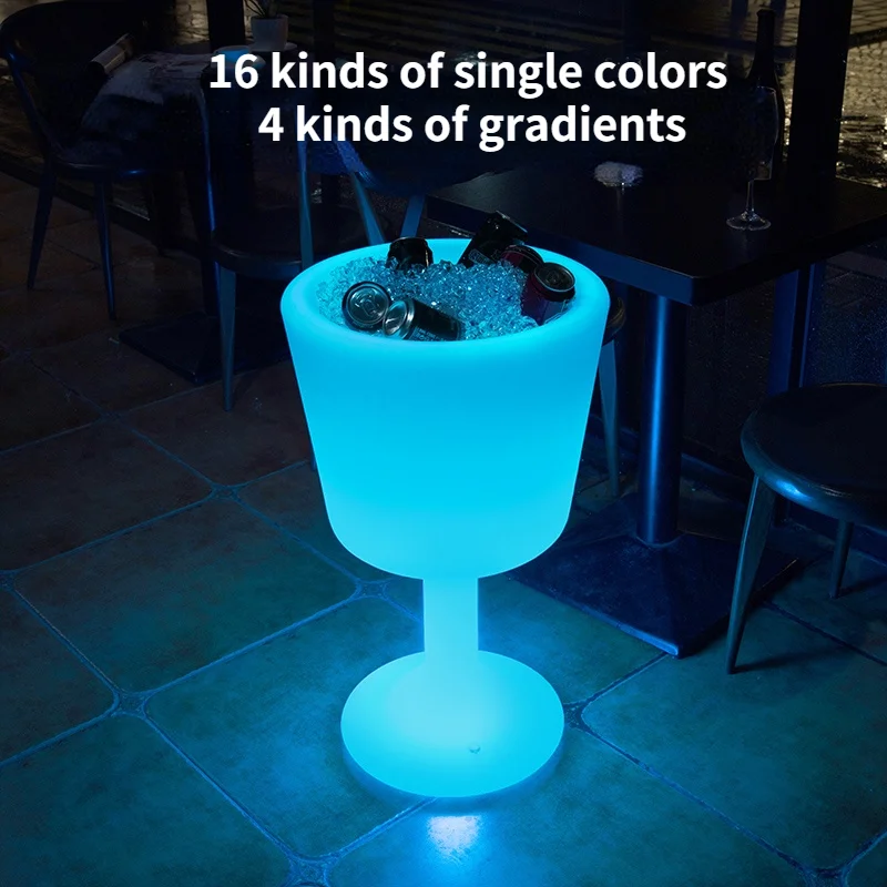 

16 Color Waterproof Plastic LED Ice Bucket Bar Nightclub Light Up Champagne Whiskey Beer Bucket Bars Night Party Camping