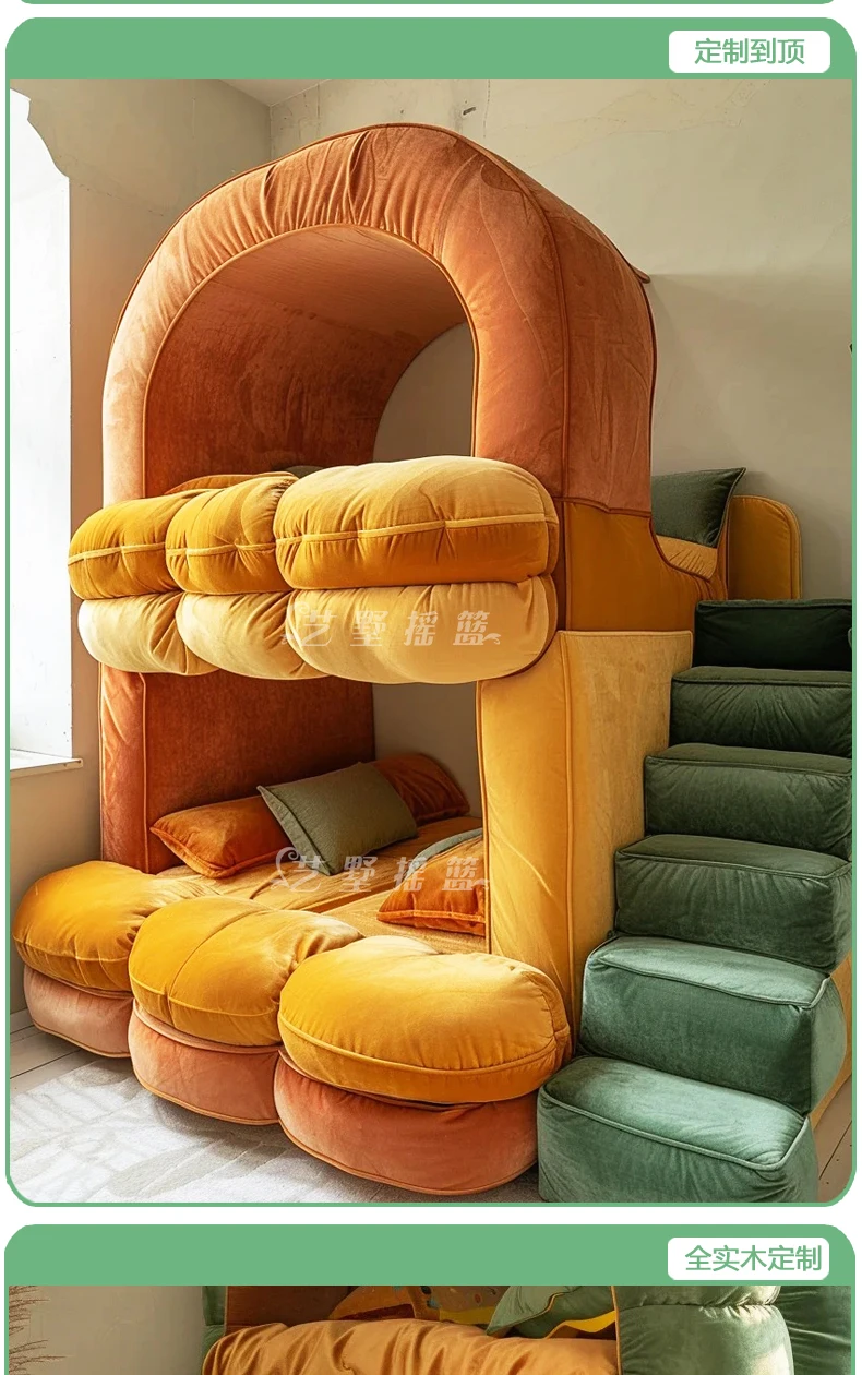 Мягкая кровать-домик на дереве двухъярусная кровать в мультяшной форме