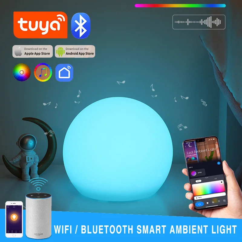 Настольная лампа Smart Life WiFi Bluetooth Alexa Google Home Assistant Голосовое управление RGB LED