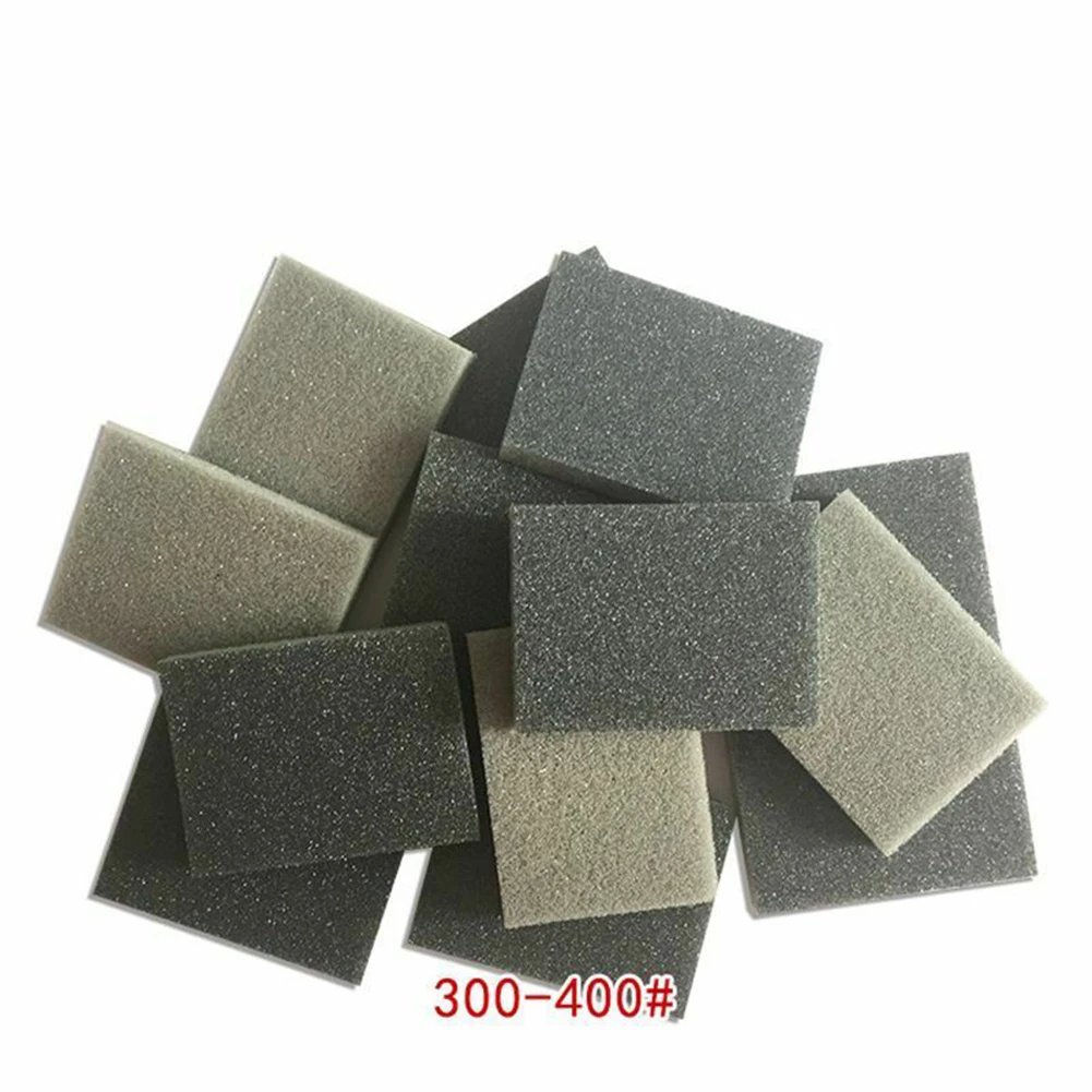 

10pcs Foam Sanding Block Wet Dry Bodywork Fine Coarse Adsorption Waterproof Oil Proof Grit Sandpaper Sponge Pads