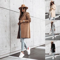 2022 autumn and winter simple long sleeved button girl coat coat womens clothing korean long coat women jackets