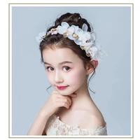 girls headwear for wedding 2022 kids headband princess flowers junior bridesmaid birthday hair accessories