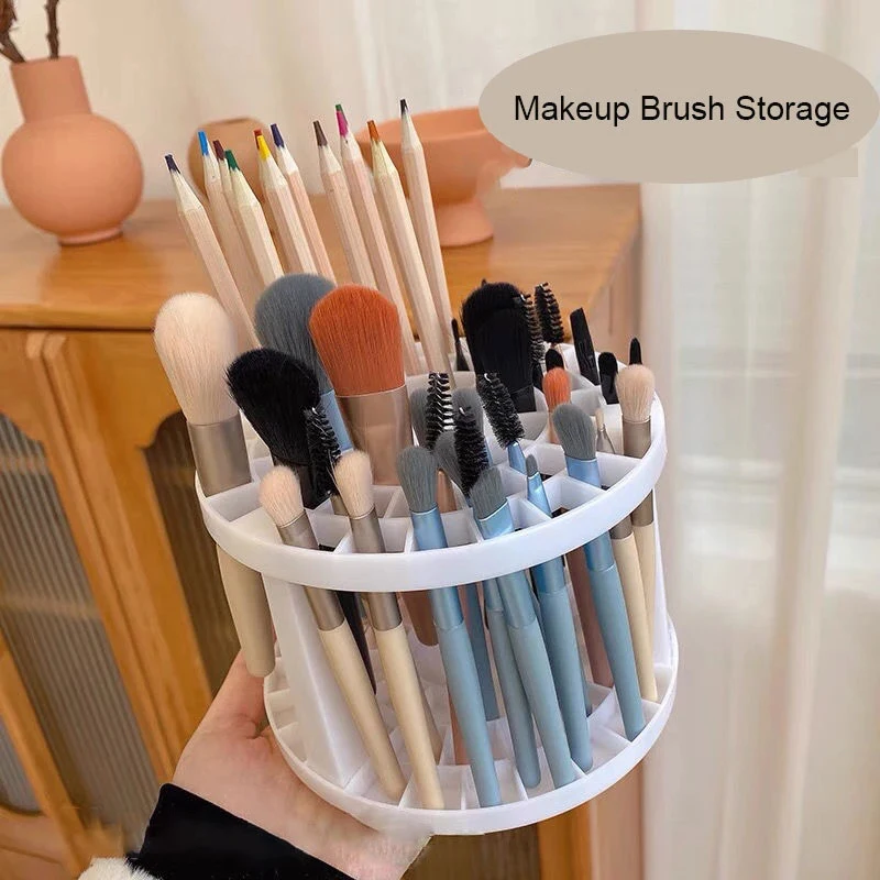 Portable Makeup Brushes Storage Large-Capacity Cosmetic Brush Holder Air-Dry Stand Rack Eyebrow Pencil Eyeliner Hanger Organizer