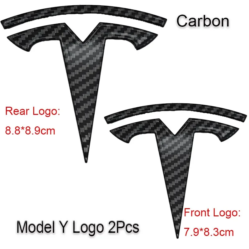 

2 шт. 3D ABS черный хром красный карбоновый передний капот автомобиля эмблема задний багажник значок наклейка для Tesla Model 3 Model Y наклейки аксессуары