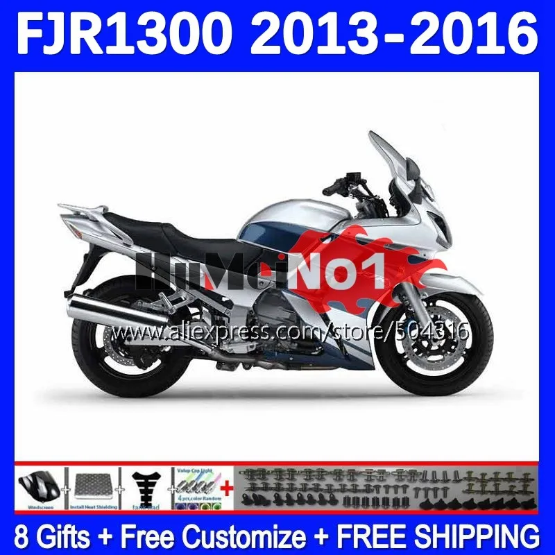 

Body For YAMAHA FJR1300A FJR-1300 FJR1300 13 14 15 16 160MC.48 FJR-1300A FJR 1300 A CC 2013 2014 2015 2016 Fairing black silver