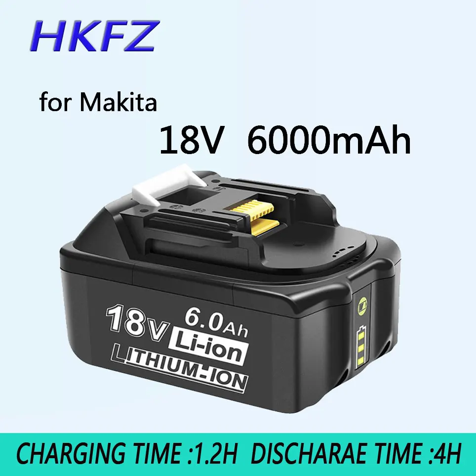

100% Original Makita 18V 6.0Ah Rechargeable Power Tools Battery 18V Makita with LED Li-ion Replacement LXT BL1860B BL1860 BL1850