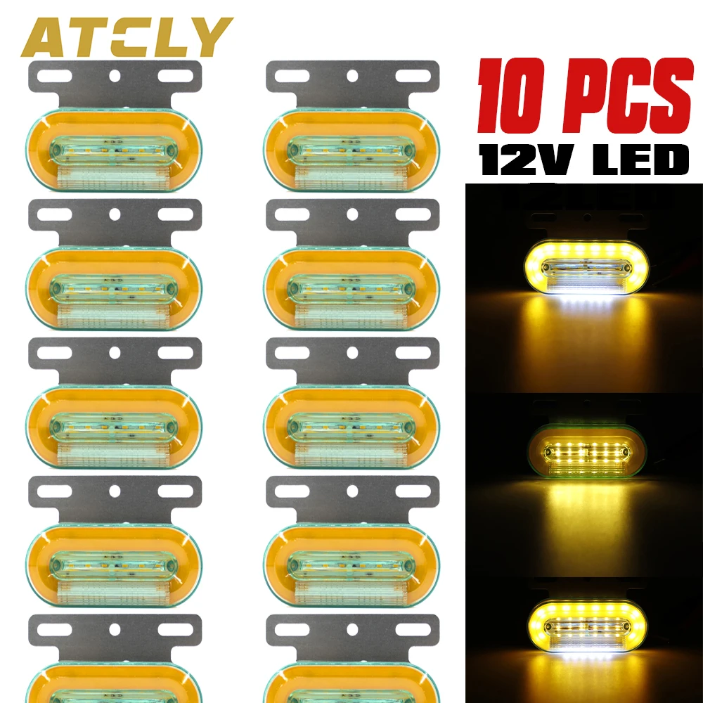 

10pcs 12V Car Side Marker Lights External Tail Warning Light Signal Indicator Lamp 3 Modes Truck Trailer Lorry Bus