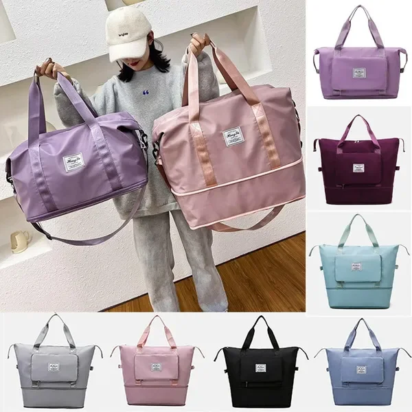 Capacity Folding Travel Bag Portable Foldable Travel Lightweight Waterproof Multifunctional Oxford Fabric Bag Tote Handbag