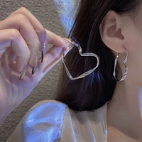 fashion heart stainless steel hoop earrings for women punk vintage piercing acier inoxydable earring for girl jewelry gifts