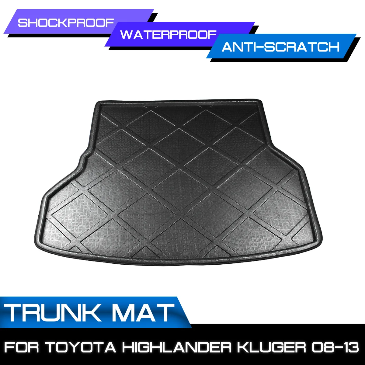 

Car Rear Trunk Boot Mat Waterproof Floor Mats Carpet Anti Mud Tray Cargo Liner For Toyota Highlander Kluger 2008-2013
