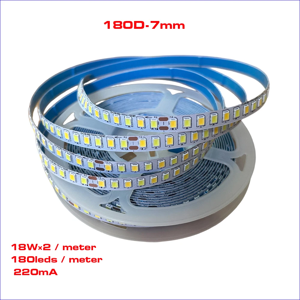 DALCAN Гибкая светодиодная лента 5м 7мм 3000K+6500K 18/20Вт/м