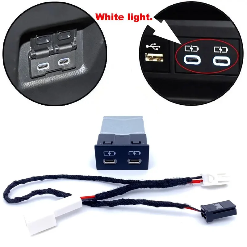 

Быстрое зарядное устройство USB Type-C для Toyota Sienna Camry Highlander Corolla RAV4 Land Cruiser 70 2018-2022, соединительная линия, аксессуары