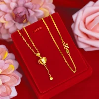 crown shape 24k yellow gold plated pendant necklace for women choker clavicle chain necklaces valentines day fine jewelry gifts