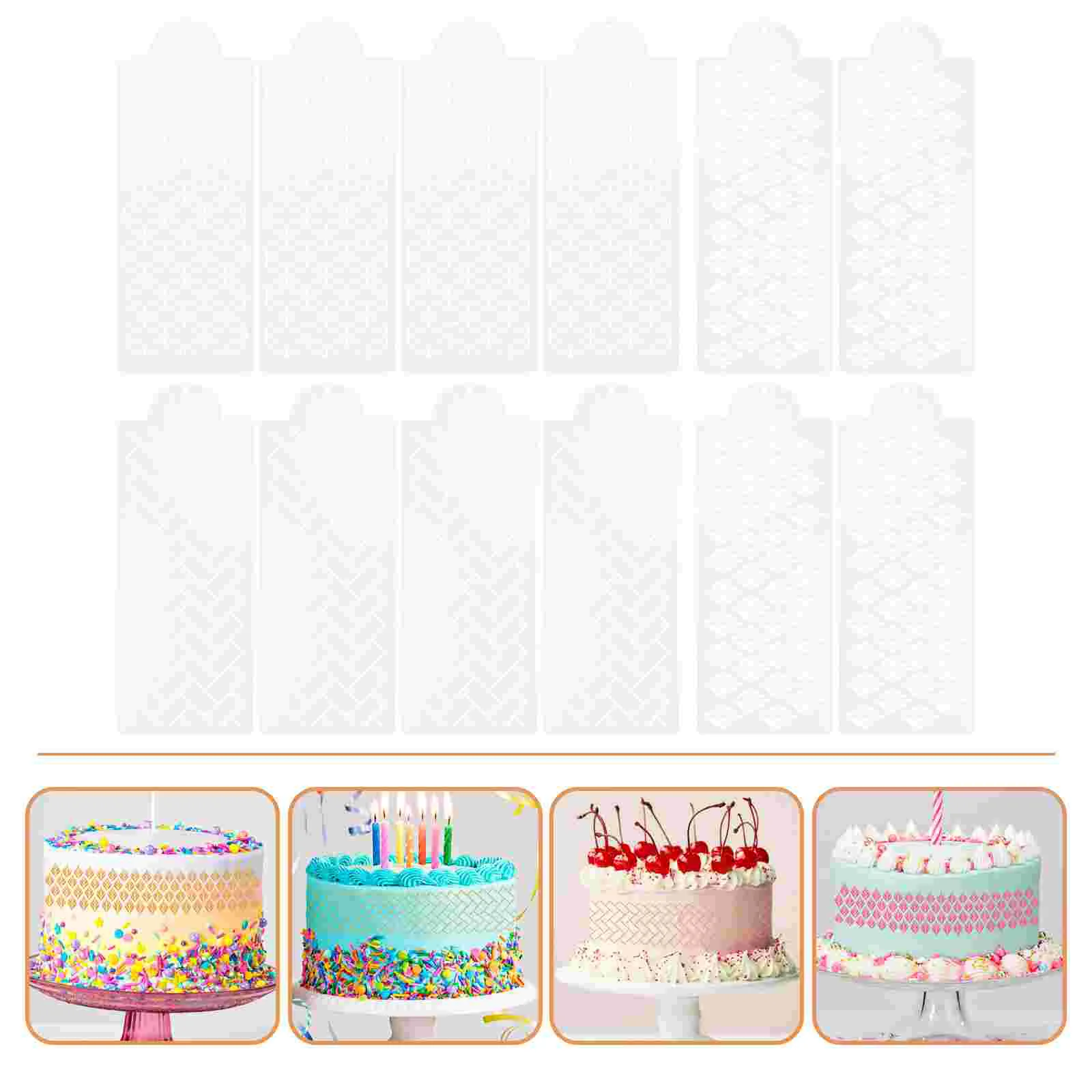 

12 Pcs Party Accessories Reusable Stencils Baking Decorative Templates Latte The Pet Cake Decorating