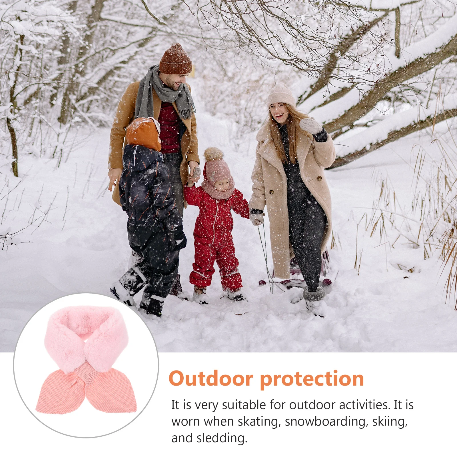 Толстый плюшевый шарф теплый шейный платок детский зимний крест рождественский