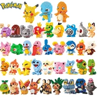 41 styles pokemon building blocks action figure granules pocket monster pikachu poke diamond mini model collect toy for kids