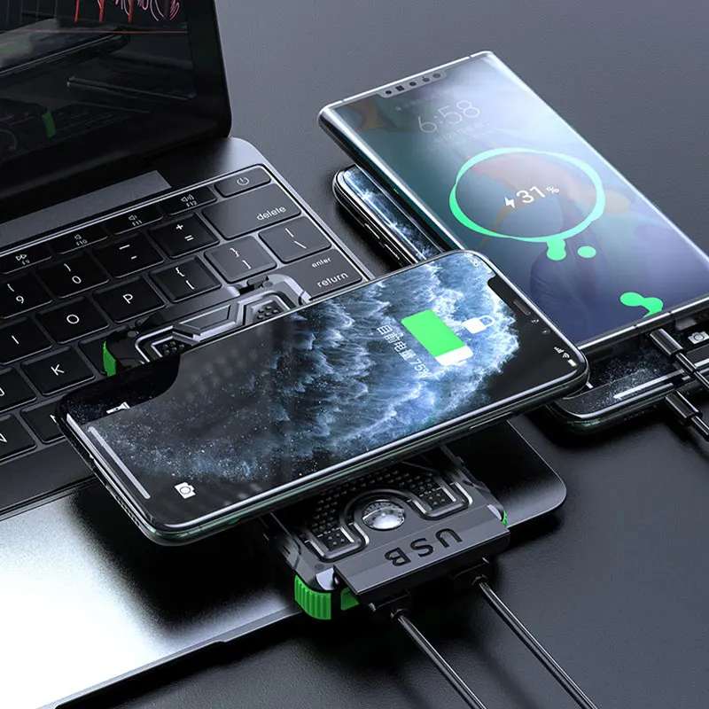 Solar Fast Charging Power Bank 80000mAh  Portable Charger Outdoor SOS External Battery with Flashlight for iPhone MI