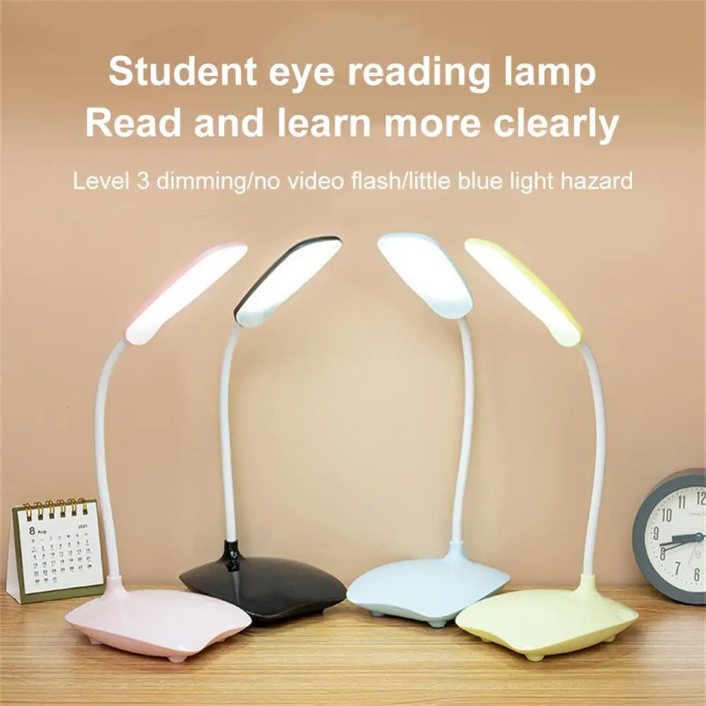 

Led Desk Lamp USB Powered Table Light Touch Dimming Portable Lamp 3 Color Stepless Dimmable Eye Protection Bedroom Bedside Lamp