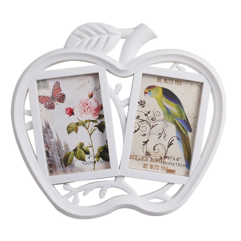 

PVC Photo Frame Fruit Shape Picture Frame w/ 2 Inserts for Office Wall Display
