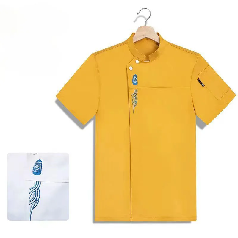 Рубашка шеф-повара с вышивкой для мужчин и женщин куртка кухни ресторана