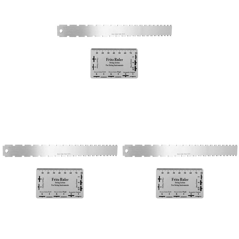 

3X Guitar Neck Notched Straight Edge Luthiers Tool For Gibson 24.75 Inch And Fender 25.5 Inch Electric Guitars