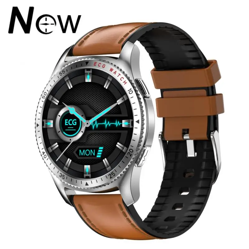 

PPG+ECG Men Smart Watch Bluetooth Call Health Rate Health Monitor Reminder Sports Smart Watch 240*240 1.28inch IPS HD screen