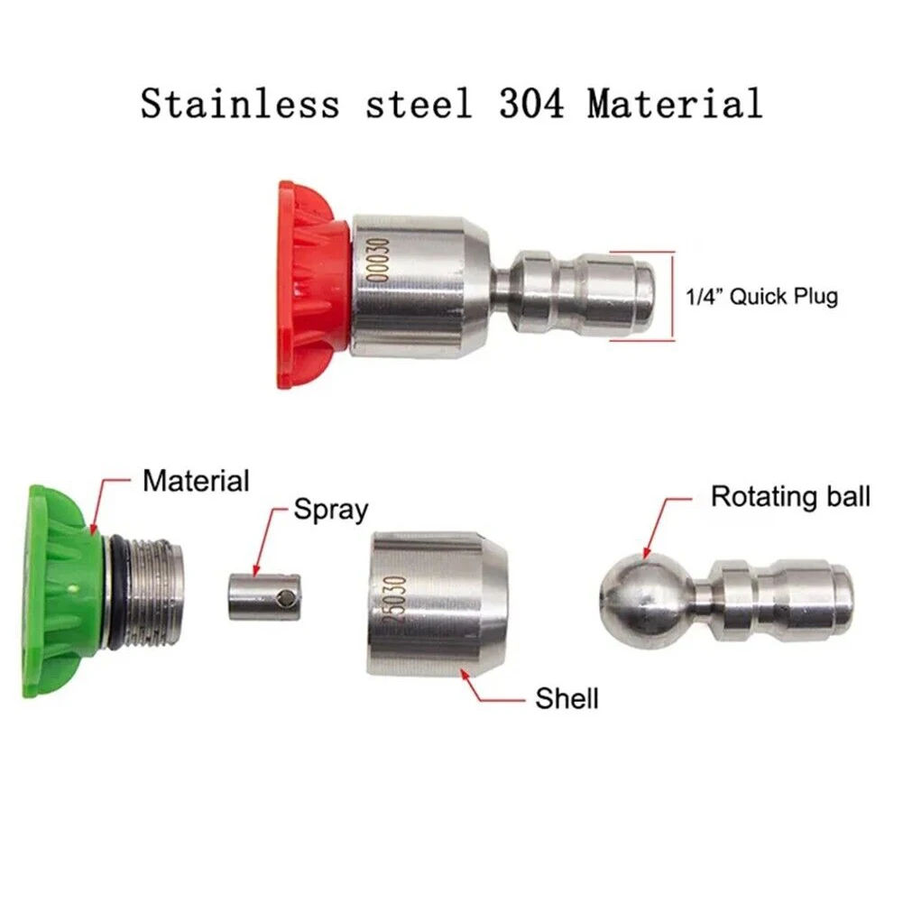 

Outdoor Power Equipment Tips High Pressure Nozzle 1.2mm Hole Diameter 100 Bar-200bar Green/white Max 60 Celsius