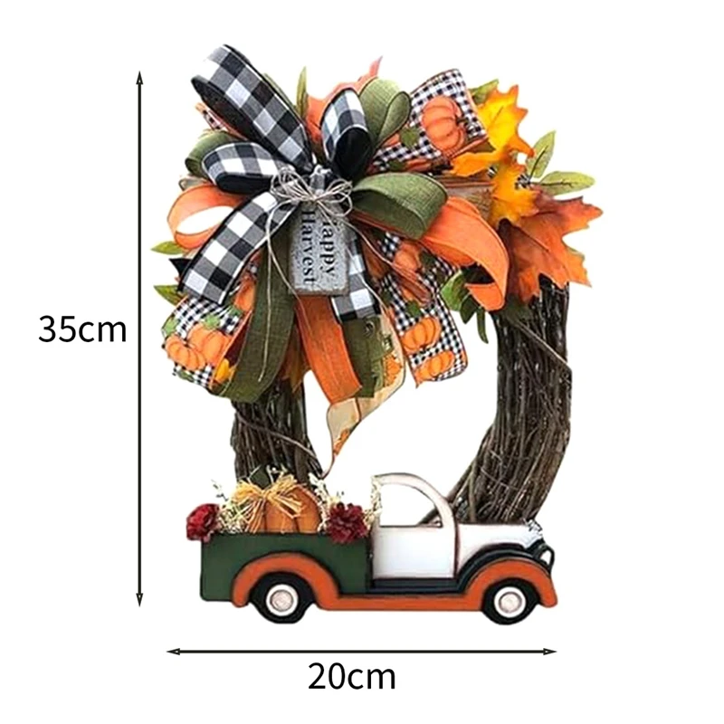 Венок Пластиковый венок Осенне-зимний День Благодарения Входная дверь