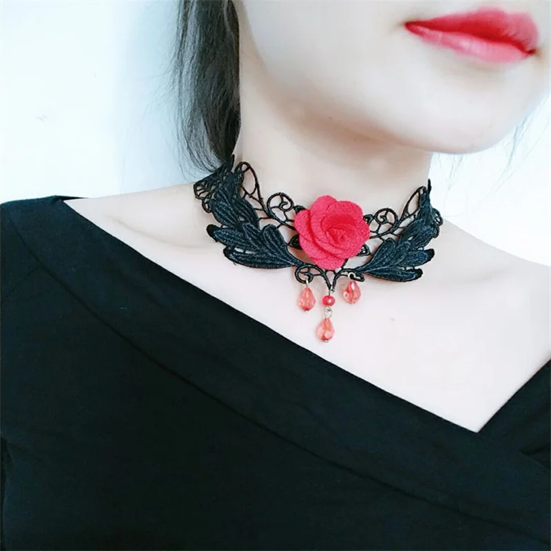 

Japan and South Korea fashion jewelry wholesale Gothic retro lace hollow necklace necklace new Choke original jewelry women