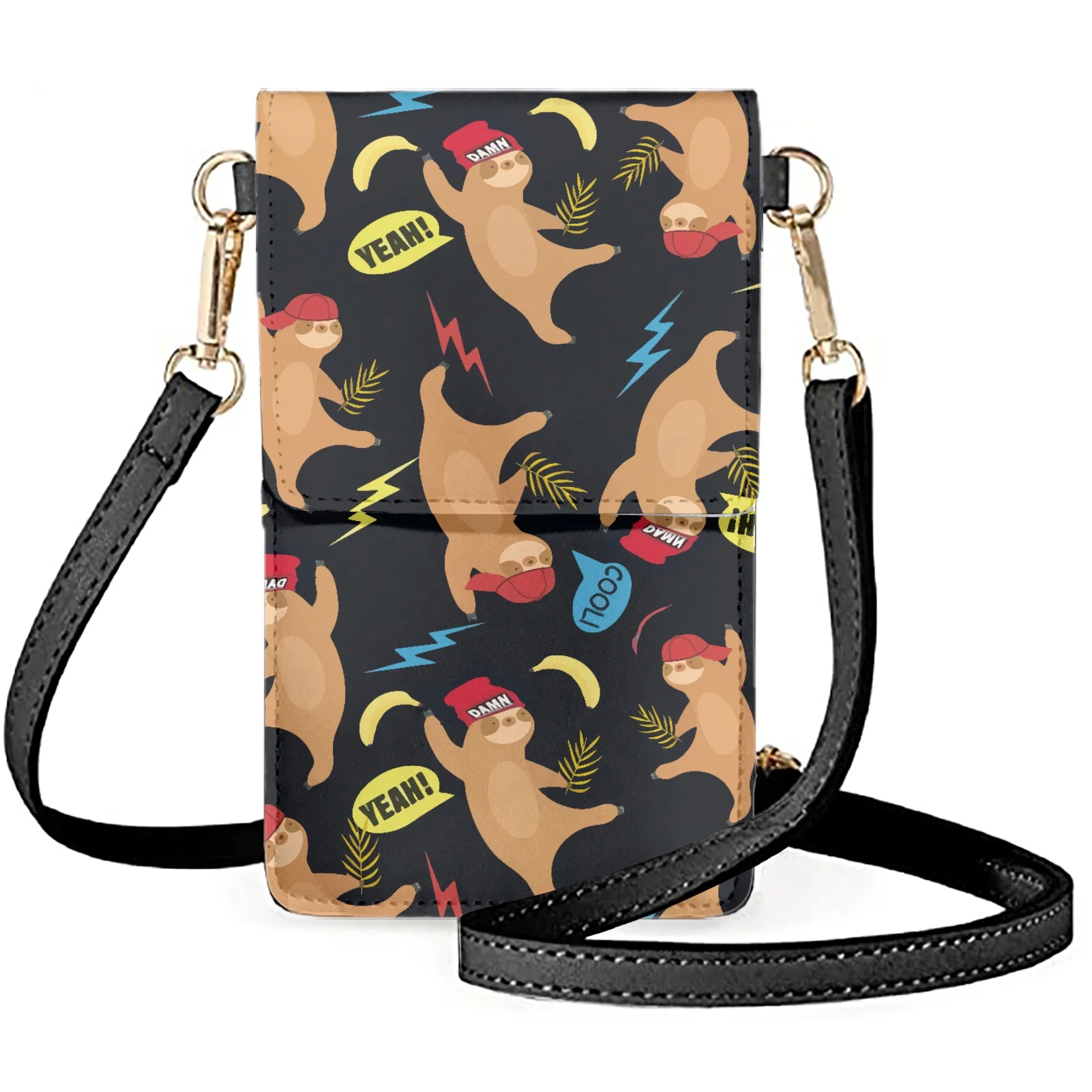 

Small Phone Wallet Shoulder Strap Sloth Print Messenger Phone Purse Anti Dust Bag for Mobile Phone Travel Shoulder Phonebag 2022