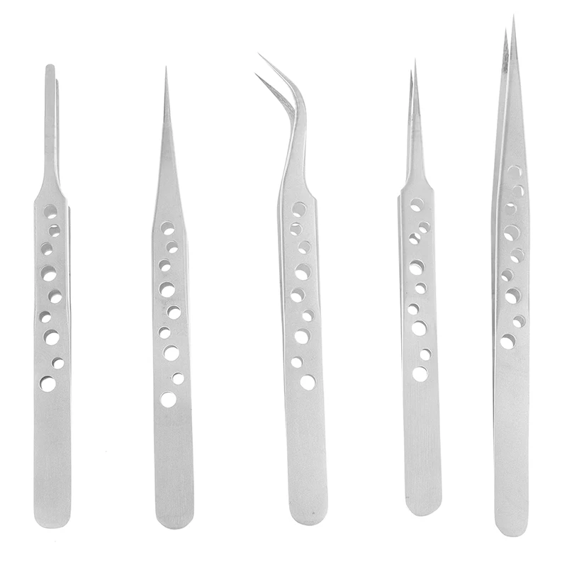 

Electronics Industrial Tweezers Anti-static ESD Curved Straight Tip Precision Stainless Steel Forceps SMD Phone Repair Hand Tool