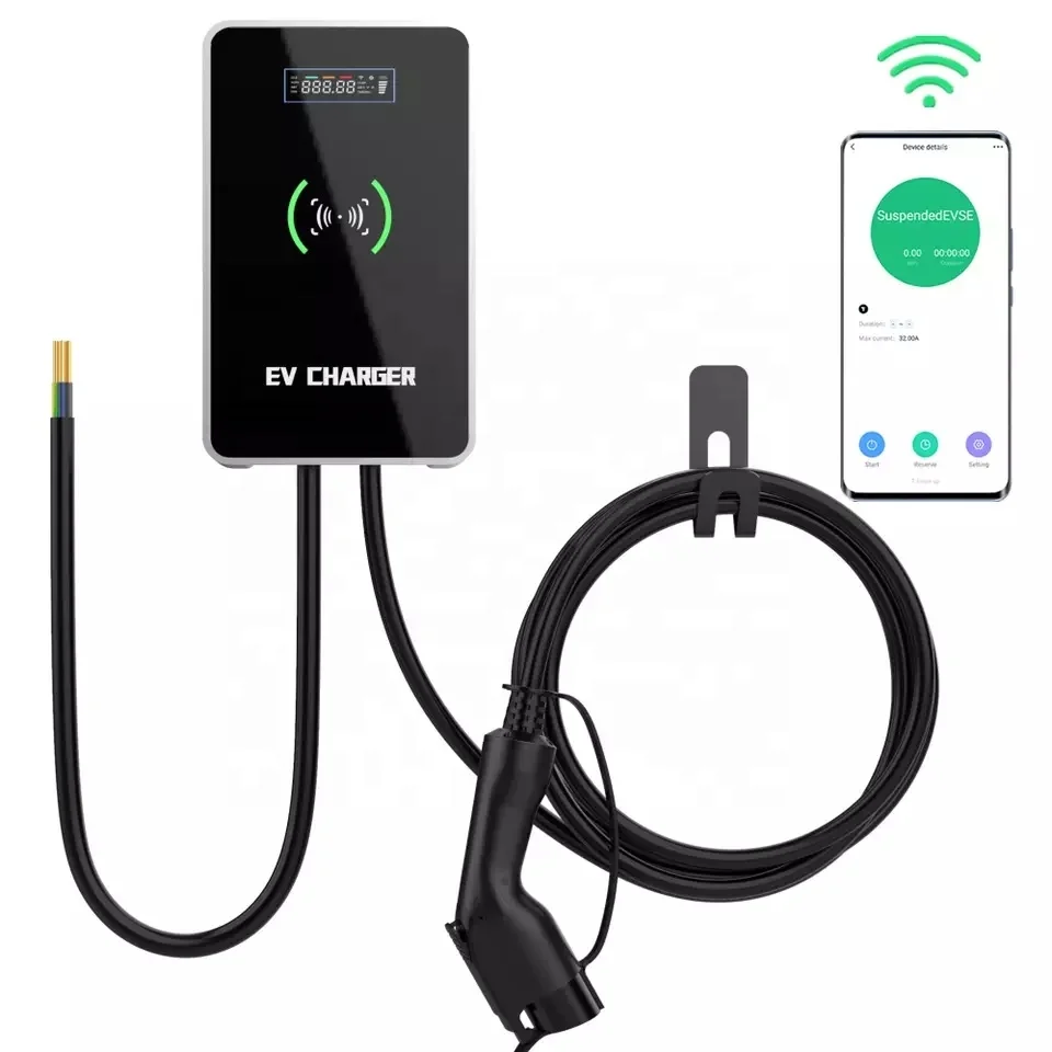 

APP EVSE Wallbox J1772 Adapter Type1 2 level 1 2 AC Home 16A 32A 40A 7KW 9.2kw 11kw 22kw EV Car Charger Charging Station