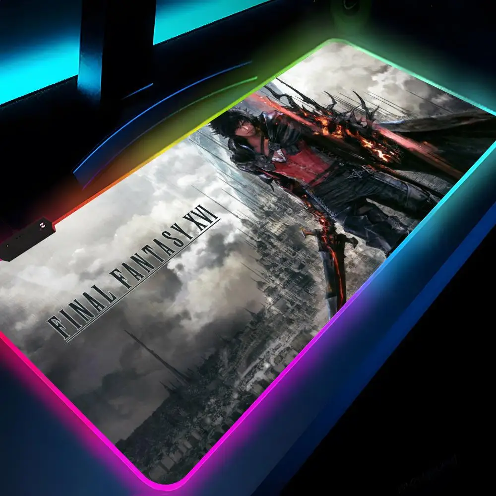 Final Fantasy XVI Музыкальный коврик для мыши Gaming LED 700x300 Коврик Mousemats Настольные коврики