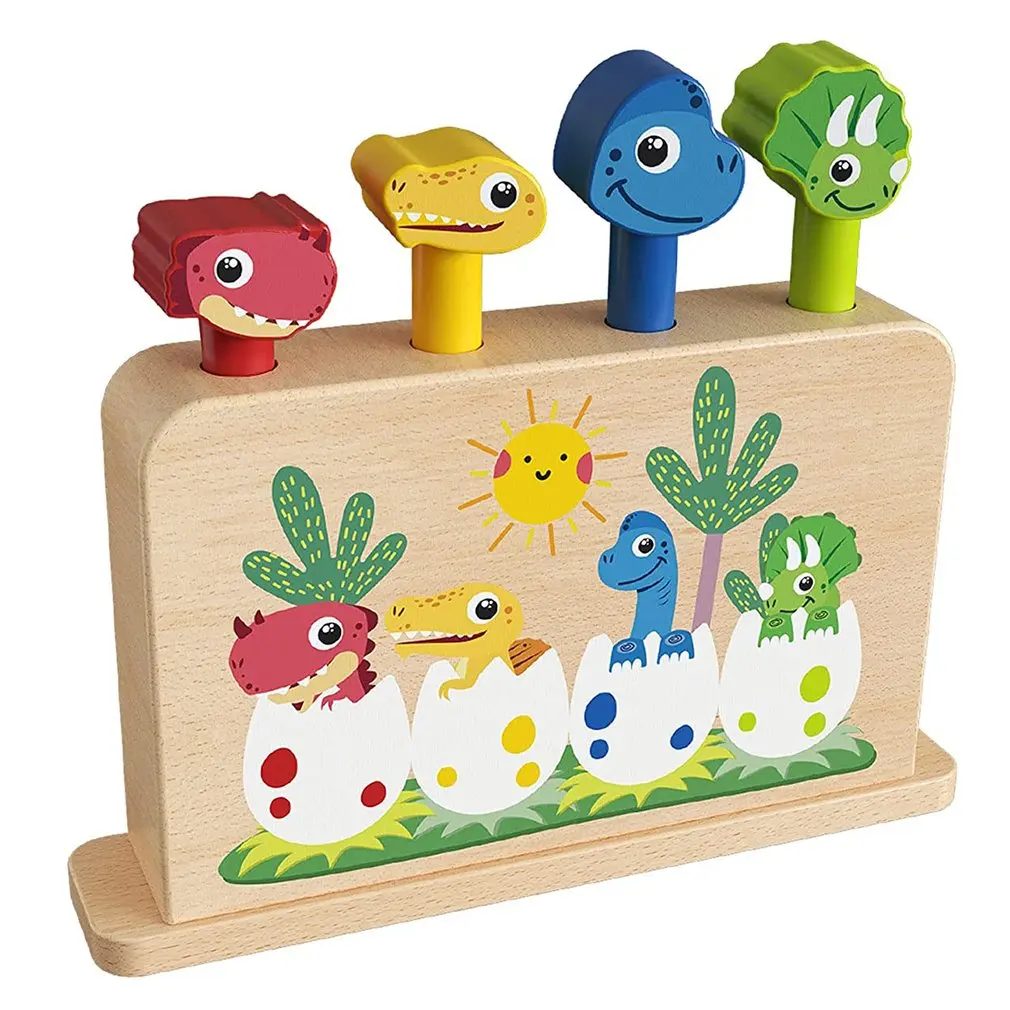 

Non-Toxic Wooden Infant Toy Dinosaur Pop Up Toy Montessori Toy Children Kids Educational Toy Gifts For Toddlers Boys Girls