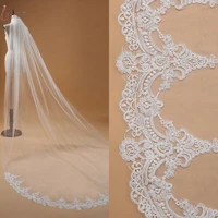 3 m one layer lace edge white ivory cathedral wedding veil long bridal veil with comb wedding accessories
