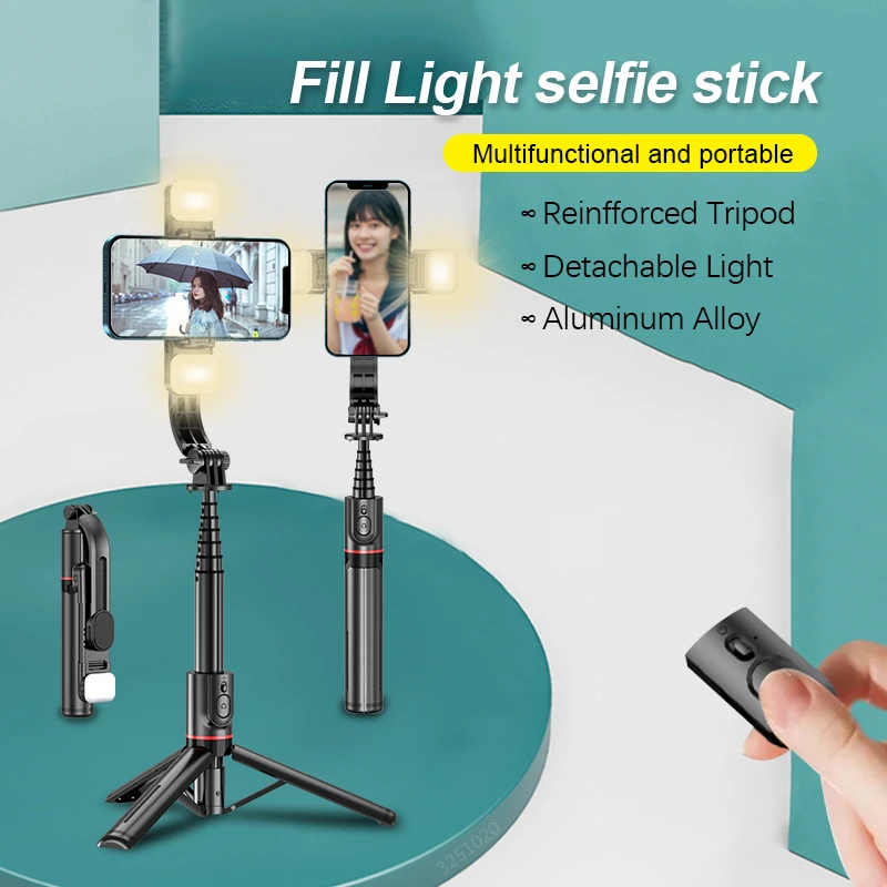

FGCLSY New 2022 Bluetooth Wireless Selfie Stick Remote Control Shutter Take Photos with Fill Light Tripod Live Broadcast Stand